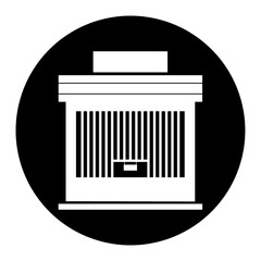 Black Retail Store Icon, Isolated on White