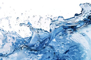 Captivating Blue Water Wave with Dynamic Motion and Bubbles - A Vision of Fluid Artistry - Generative AI