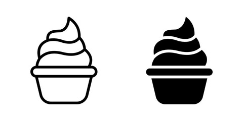 ice cream cup icon set color editable