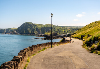 Footpath around Capstone Hill in the coastal town of Ilfracombe, North Devon