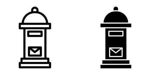 letter box icon set Mail box symbol color editable