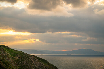 sunset over the sea in Basque Country 