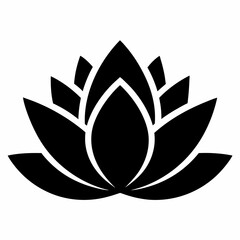 Lotus black vector icon isolated illustration