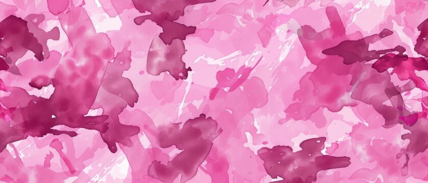 Panoramic close-up, high detail scan of pink camo pattern texture, Generative AI