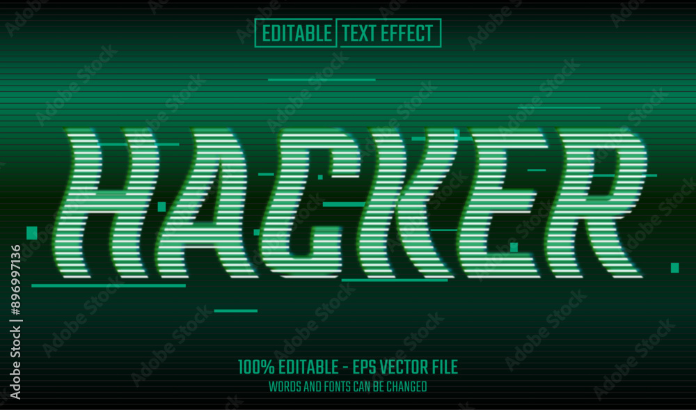 Wall mural hacker editable text effect