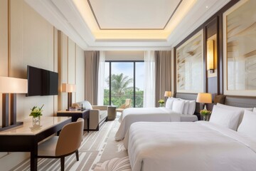 Fototapeta premium a premium stay features a luxurious room with comprehensive housekeeping services