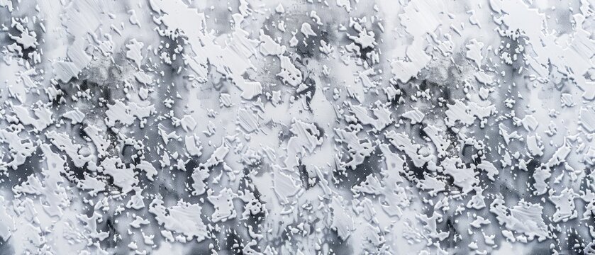 Panoramic close-up, high detail scan of snow camo pattern texture, Generative AI