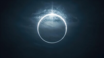 Fototapeta premium Atmospheric Halo Style Circular Light Phenomenon Concept A stunning atmospheric halo with a bright