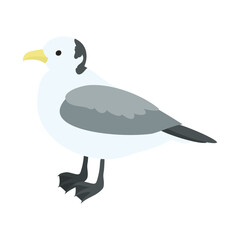 ミツユビカモメ。フラットなベクターイラスト。
Black-legged kittiwake. Flat vector illustration.
