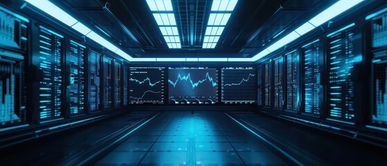 Investment Strategies Style Wealth Concept A sophisticated strategy room with advanced algorithms and holographic tools for optimizing investment plans