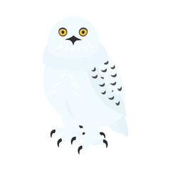 シロフクロウ。フラットなベクターイラスト。
Snowy owl. Flat vector illustration.