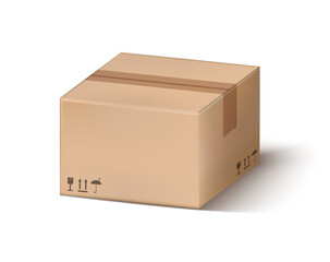 Realistic packaging box composition background