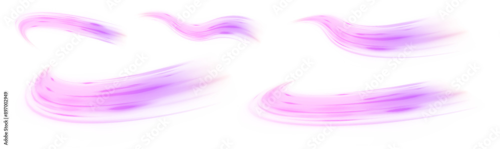 Aufkleber design element for visualizing air or water flow. light, light garland png. abstract neon light rays