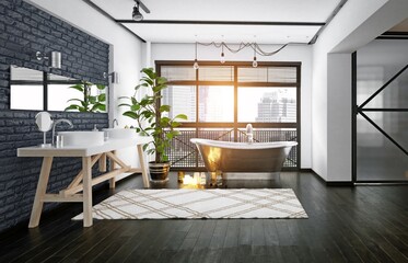 modern loft bathroom design.