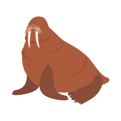 セイウチ。フラットなベクターイラスト。
Walrus. Flat vector illustration.