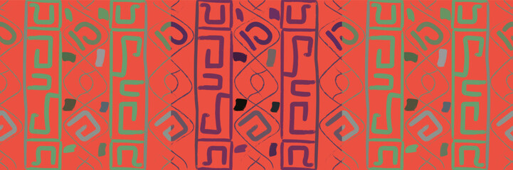 Ethnic Geometric Symmetry seamless  Pattern