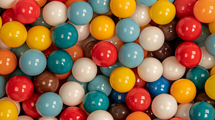 Composition of assorted multicolored balls