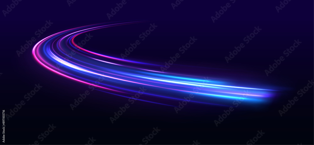 Poster long exposure of motorways as speed. illustration of high speed concept. image of speed motion on th