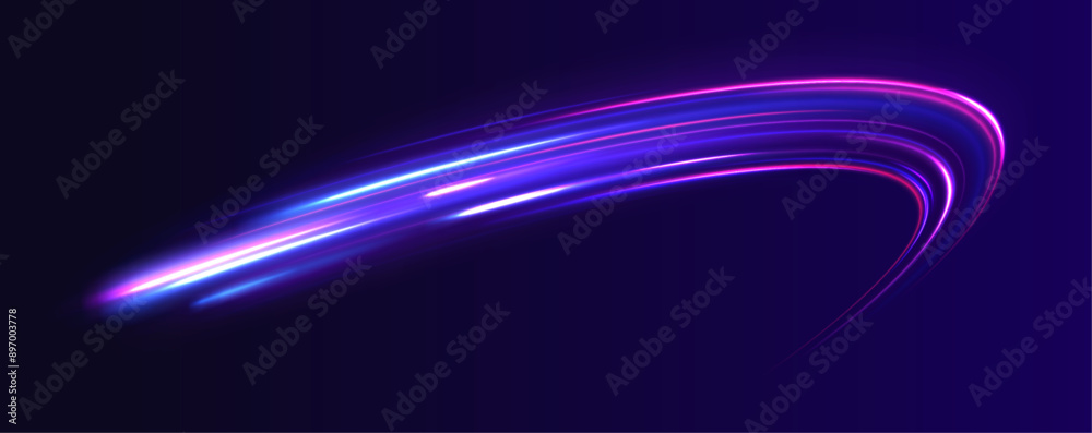 Aufkleber speed connection vector background. vector glitter light fire flare trace. speed of light in galaxy.
