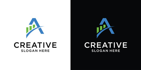 Creative initial letter A logo finance design idea template abstract