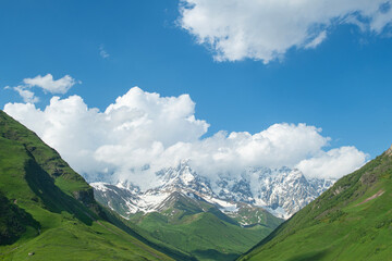 Ushguli village at sunset in Svaneti, Georgia.
Ushguli village at the foot of Mt. Shkhara,Upper Svaneti, Georgia.
