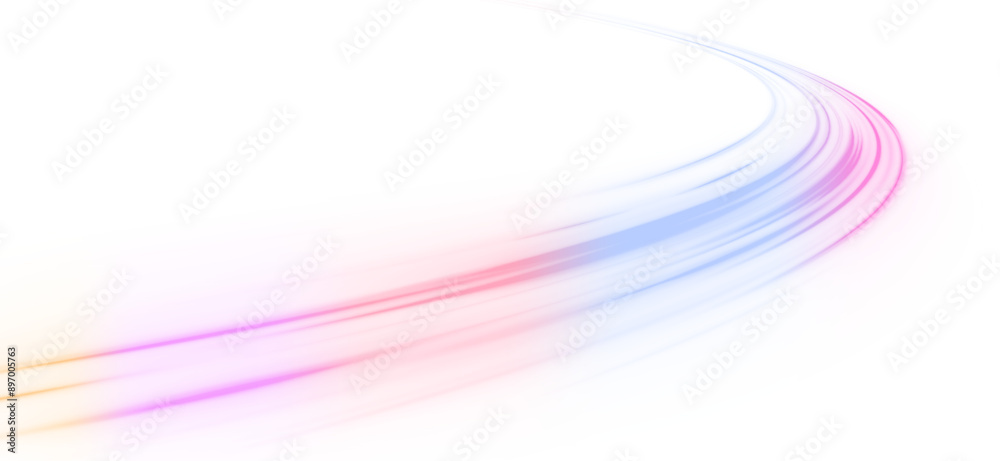 Poster luminous green neon waves png. colored shiny sparks of spiral wave. curved bright speed line swirls.