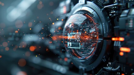 A futuristic energy shield with a neon green checkmark deflecting attacks.