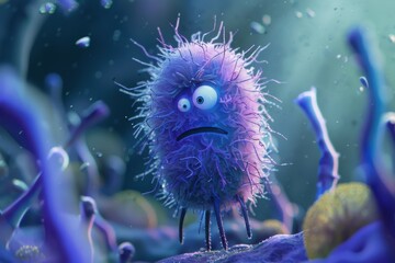 Bacterium. Artistic Sad Character Design in Illustration
