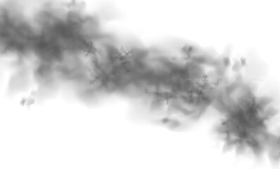 Fog or smoke isolated transparent special effect in purple color PNG format. Smoking, smog swirl and isolated with smoker art from cigarette or pollution with graphic space for incense creativity. PNG