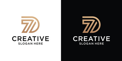 Creative initial letter D logo design idea template abstract