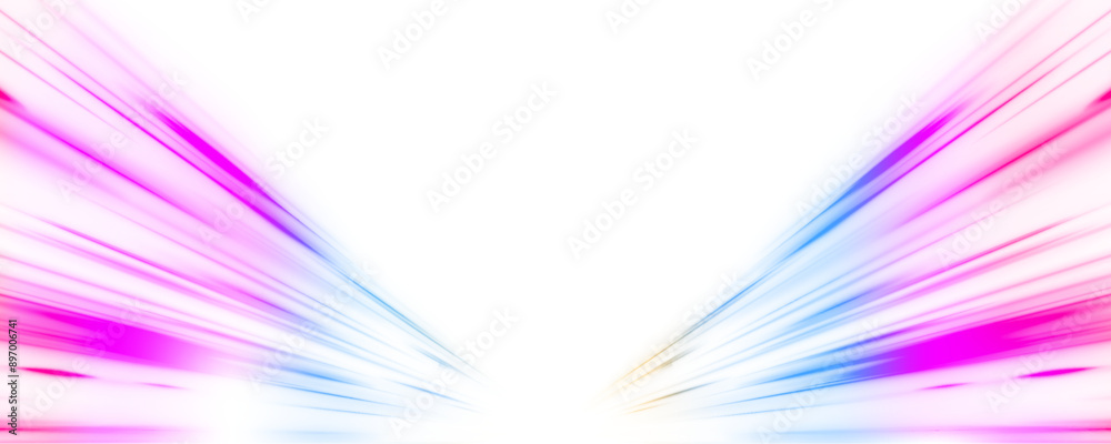 Poster electric technology in futuristic style neon color in png format on white transparent background for