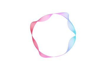 A circular frame composed of colorful, wavy lines. The empty space inside is perfect for your text.