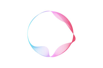 A circular frame composed of colorful, wavy lines. The empty space inside is perfect for your text.