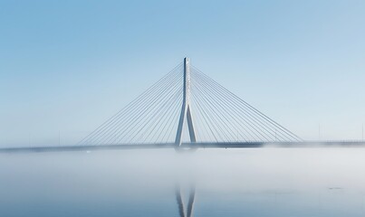 Fototapeta premium Bridge Over Foggy Water