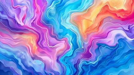 Obraz premium Vibrant wavy lines in abstract background creating an enchanting visual display