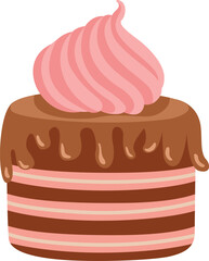 Tasty strawberry cake isolated on white