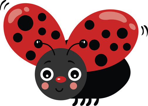 recommend clip art: Cute ladybug isolated on white