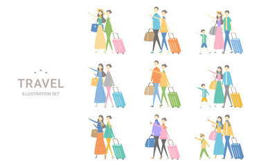 旅行　イラストセット