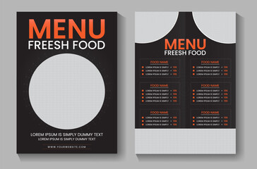 restaurant food menu poster and flyer design template