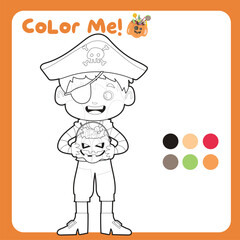 Coloring activity for children. Educational printable coloring worksheet. Practicing fine motoric skills for children