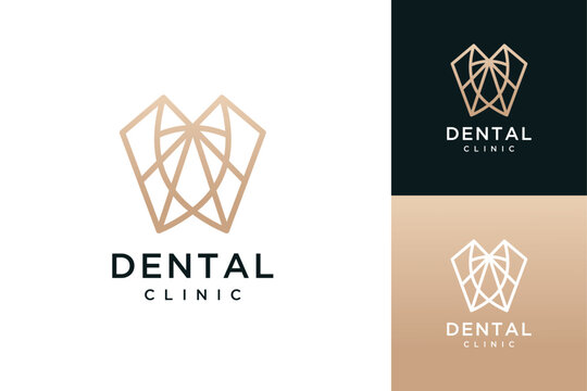 Dental care inspiration vector logo design minimalist	