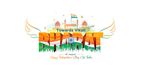 Happy Independence Day of india. Modern new bharat concept.