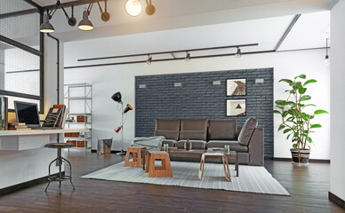 modern loft interior.