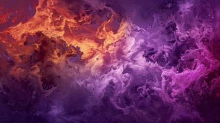 Abstract background forming colorful purple and orange cosmic clouds with stars in space