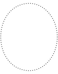 geometric oval shape element with dashed lines, concentric circle element, radiating lines of shape in prism