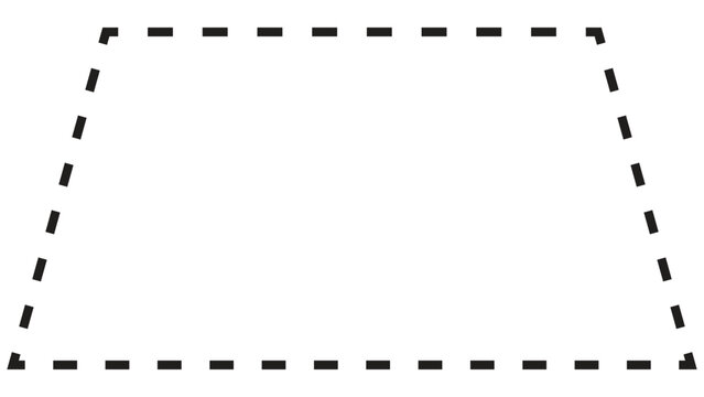 trapezoid shape, trapezium frame, label, layout, infographic, dotted line shape of trapezoid