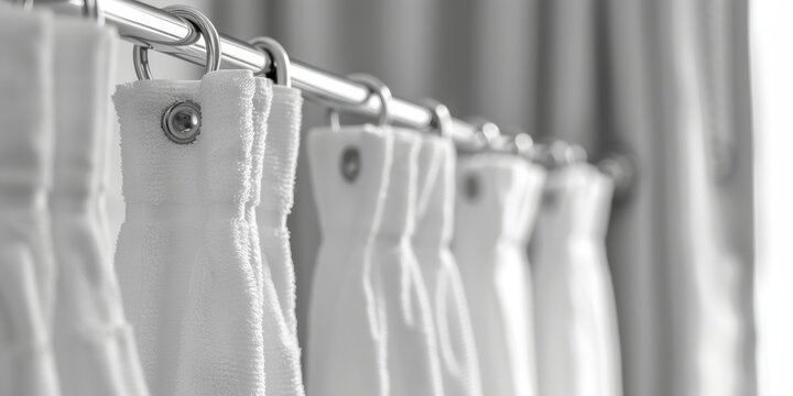 Pathogens on bathroom curtain rods, [germs, bathroom], [depicting unnoticed hygiene issues].