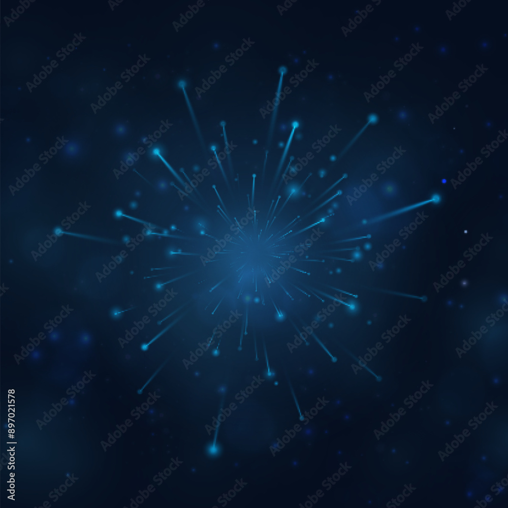 Aufkleber Speed ​​effect in space with lots of flickering light and glare. Vector background overlay effect