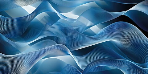 Naklejka premium Abstract Blue Waves Pattern