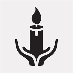 Obraz premium Candle logotype silhouette vector on a white background